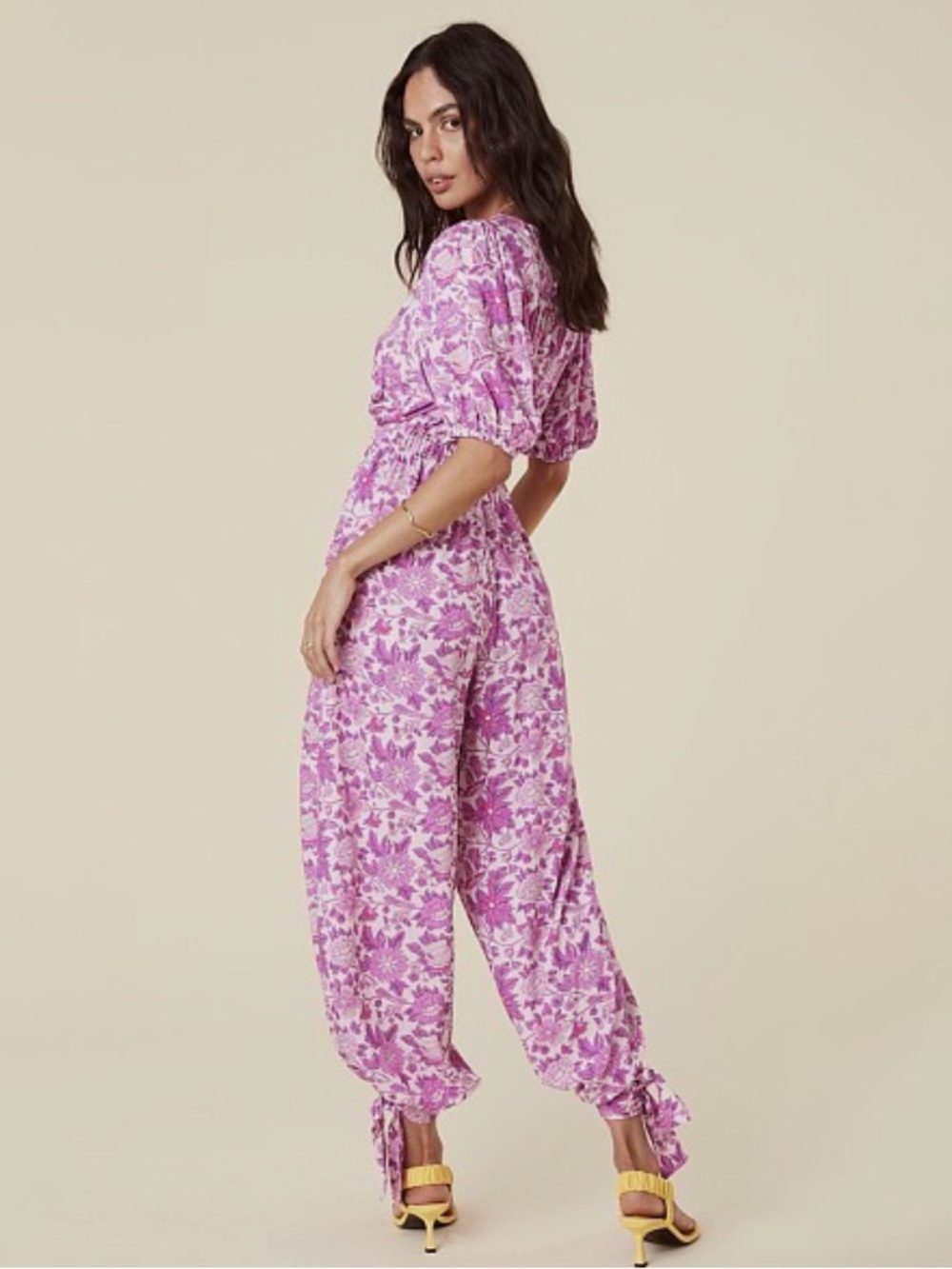 Spell Pink Floral V-Neck Jumpsuit - Picture 16 of 16